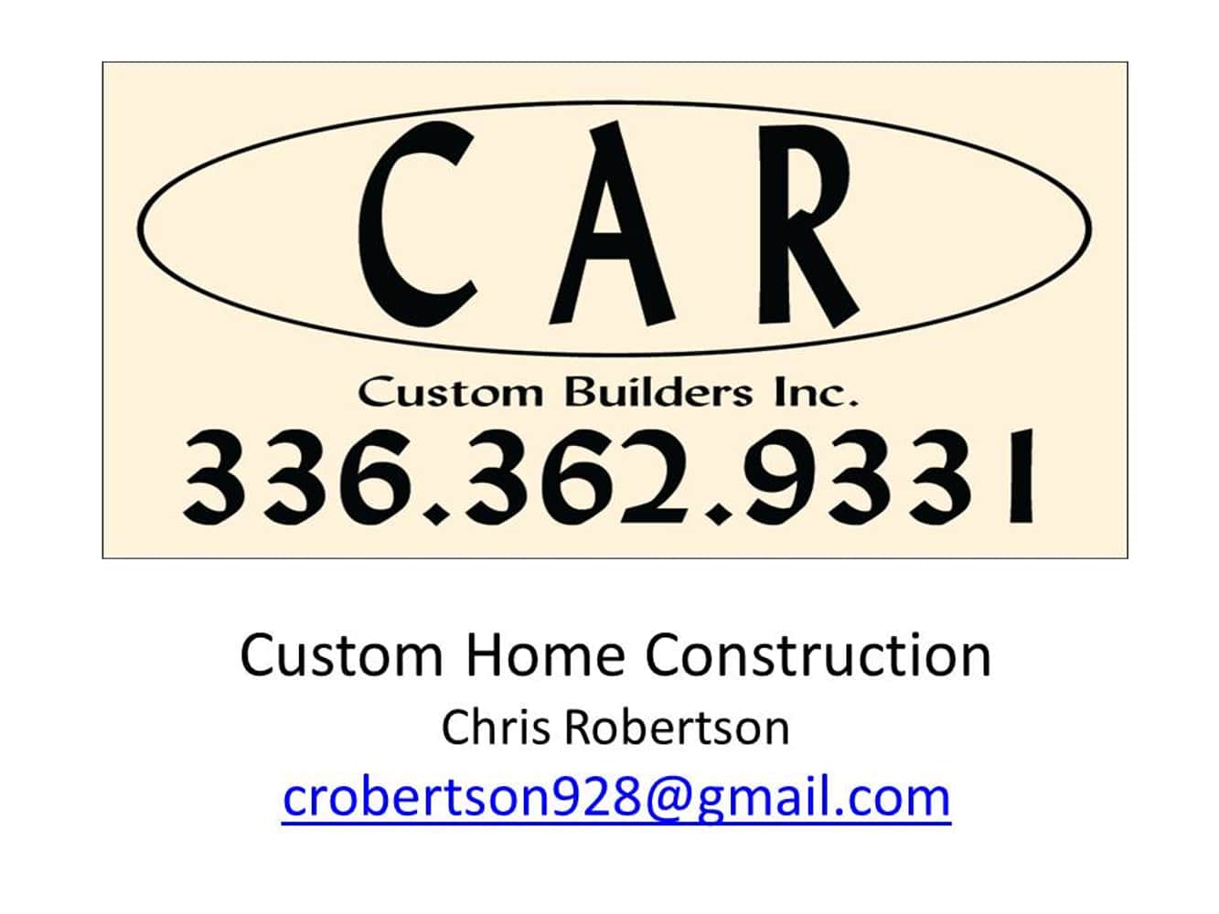 C A R CUSTOM BUILDERS INC