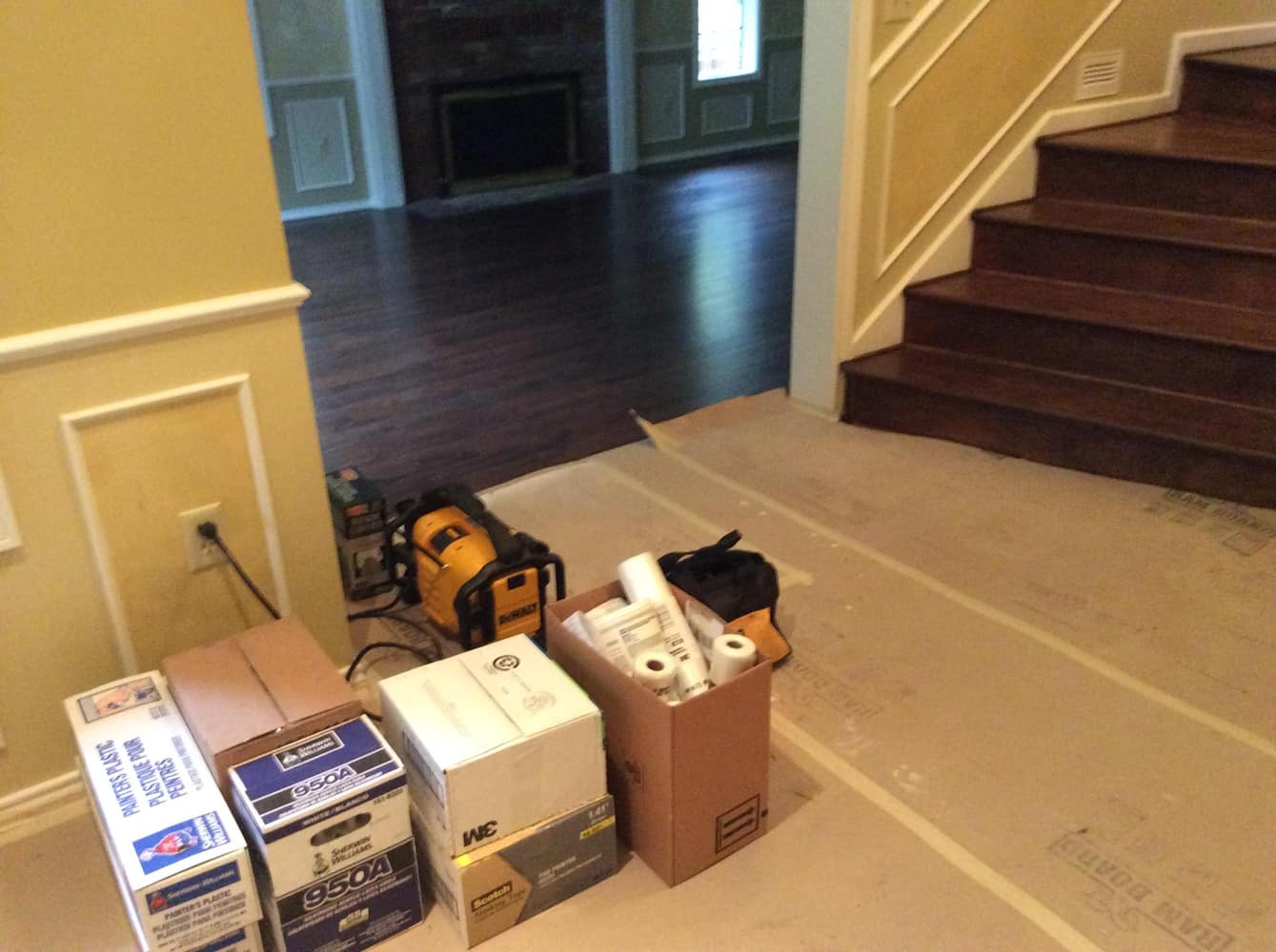 Interior before and after