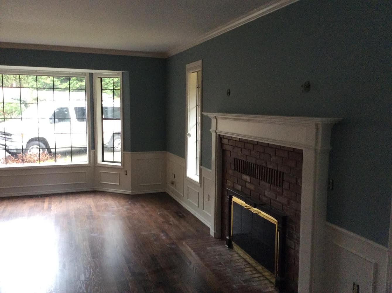 Interior before and after