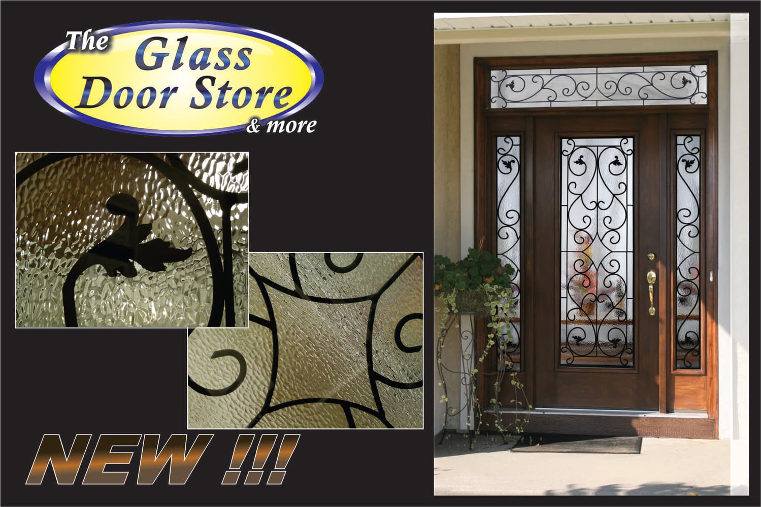 Wrought Iron glass doors for fiberglass exterior doors