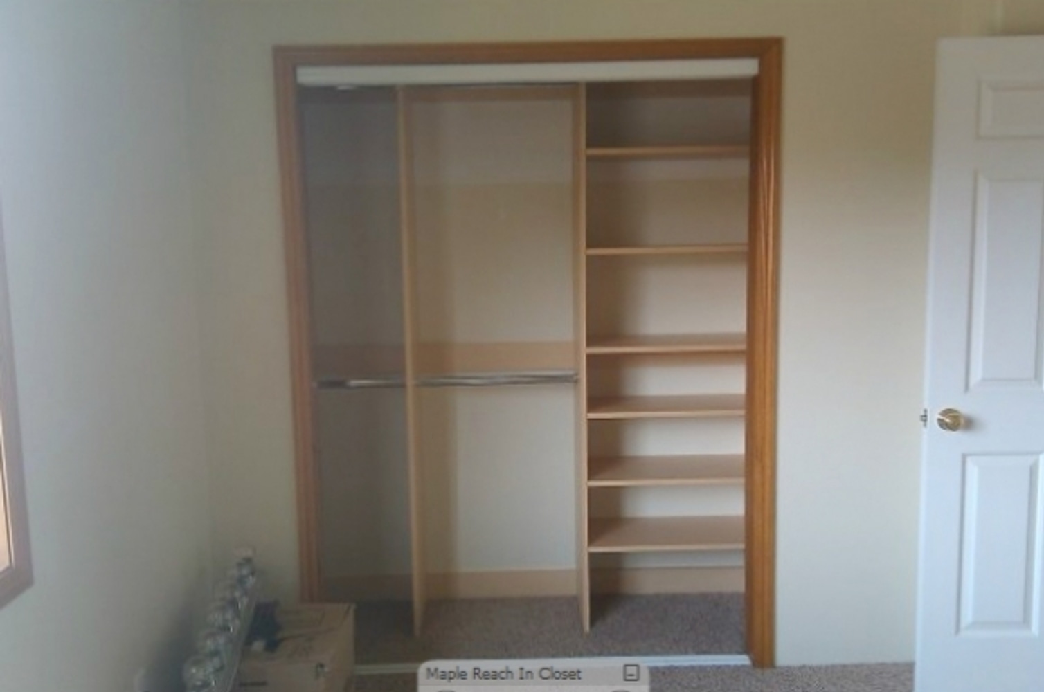 Maple reach in closet