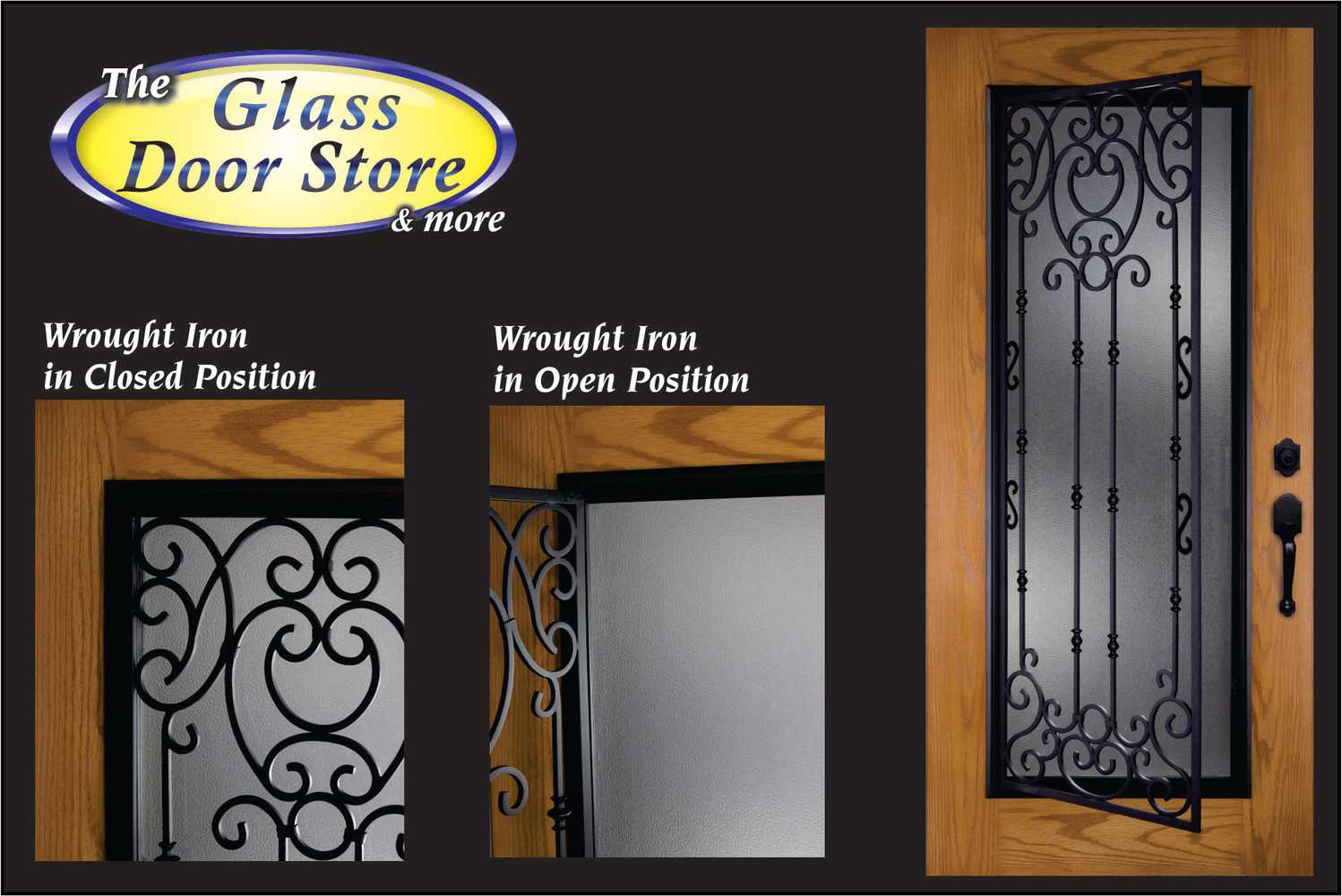 Wrought Iron glass doors for fiberglass exterior doors
