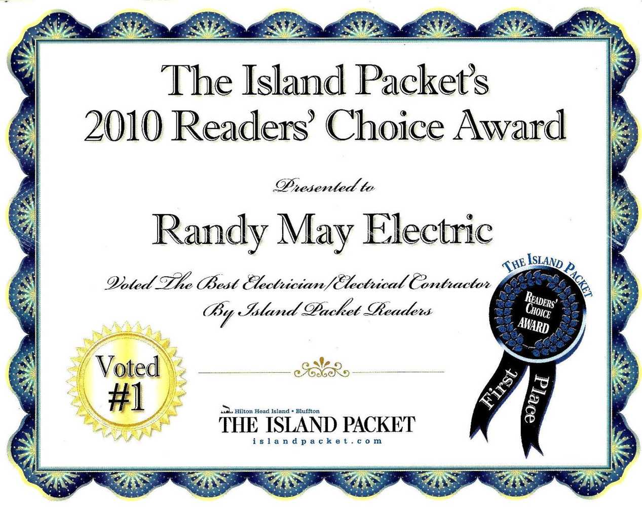 Readers Choice Awards - Best Electrician, Electrical Contractor