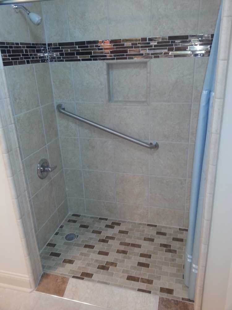 Custom built tiled showers