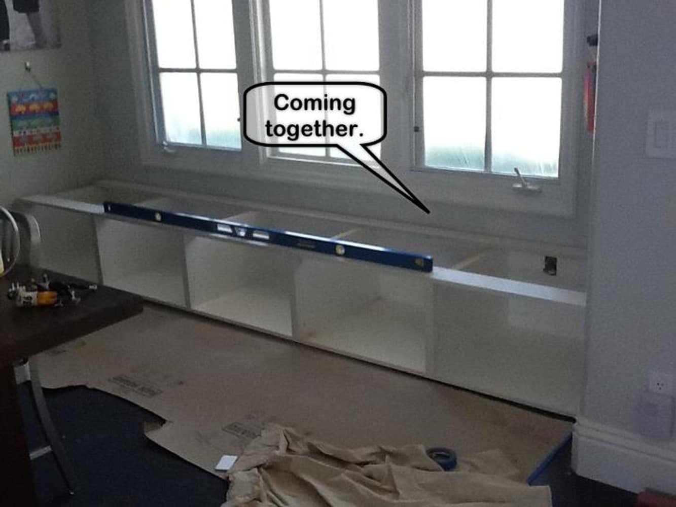 Installing and leveling cabinet boxes