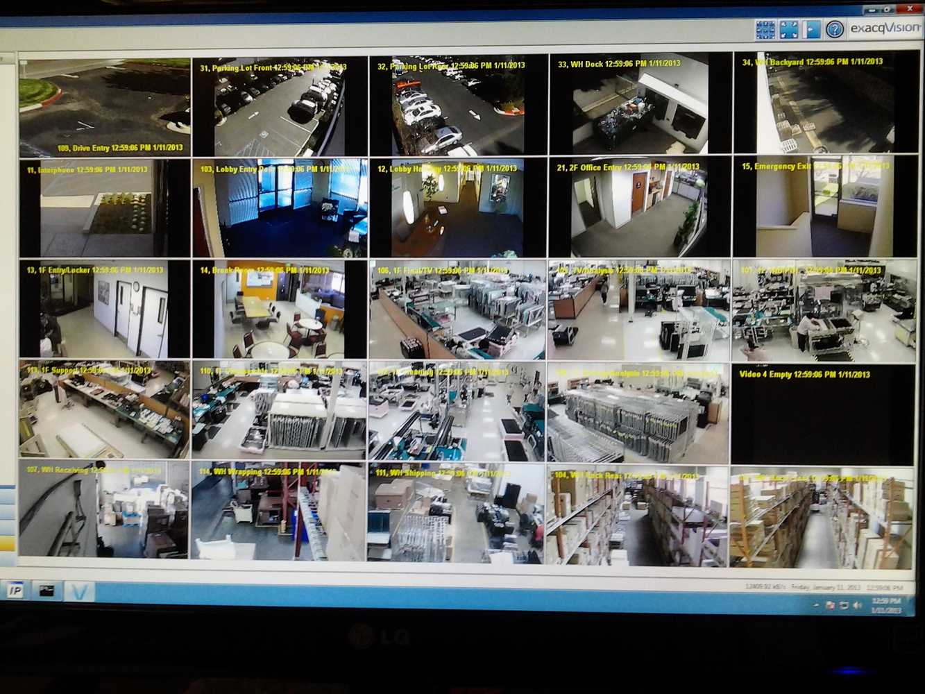 LG Screen Repair Facility in Carlsbad IP and Analog mix camera installation