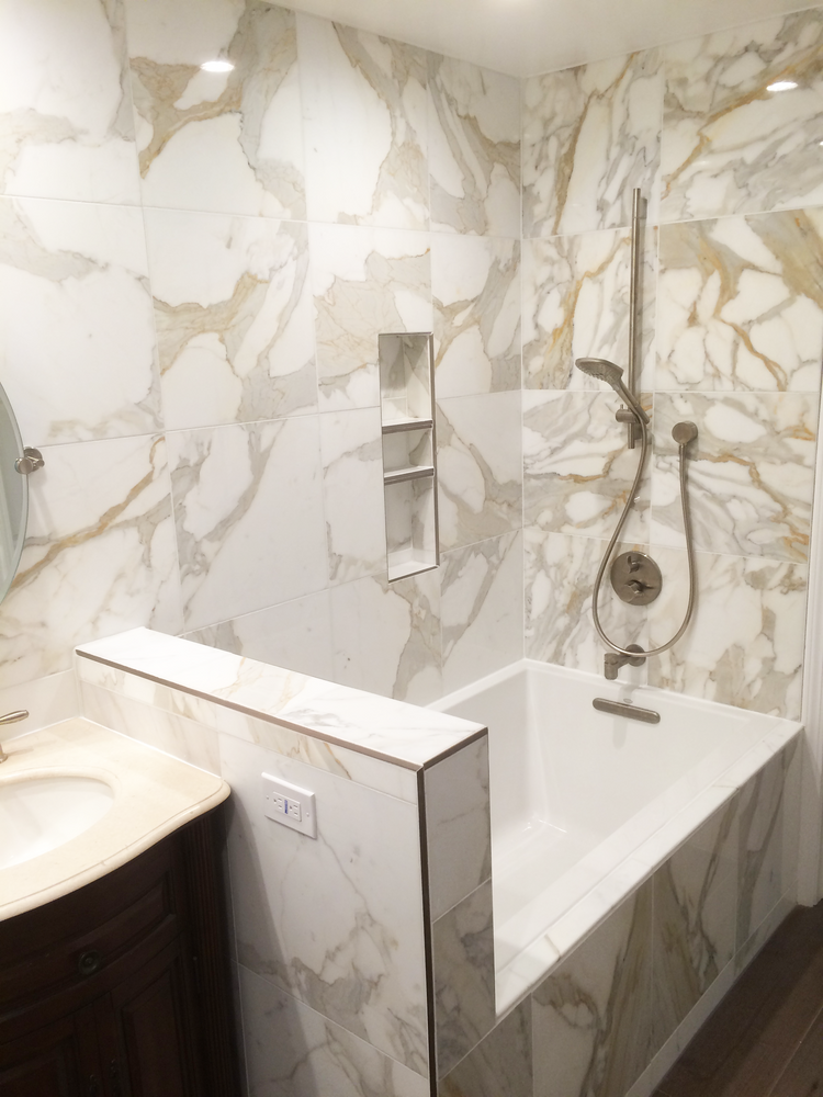 White Marble Master Bathroom Remodel