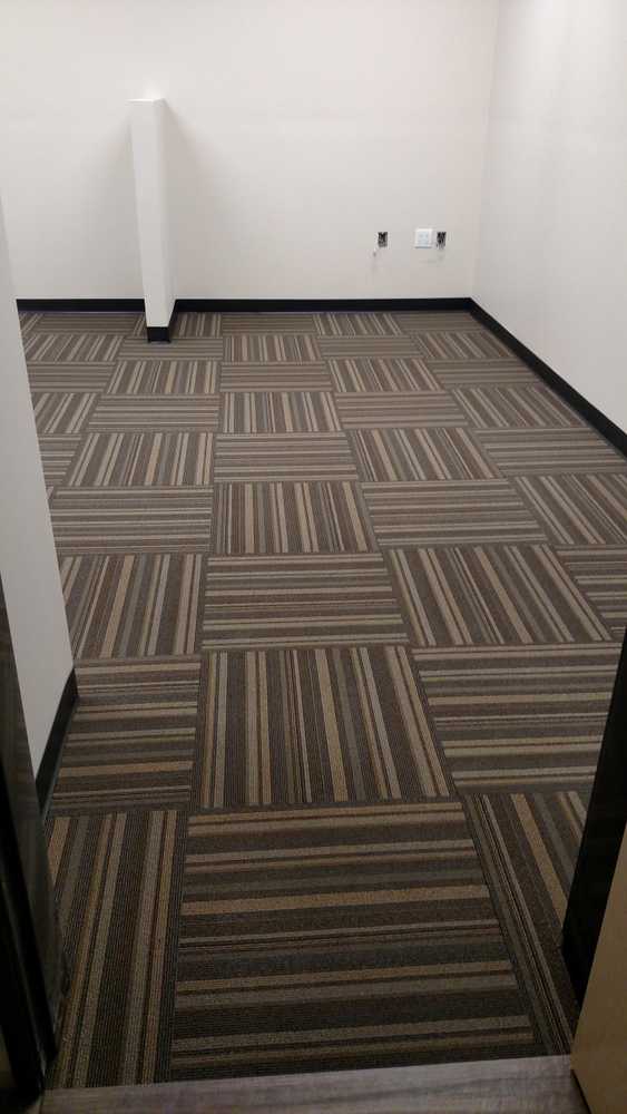 Commercial carpet tile installation