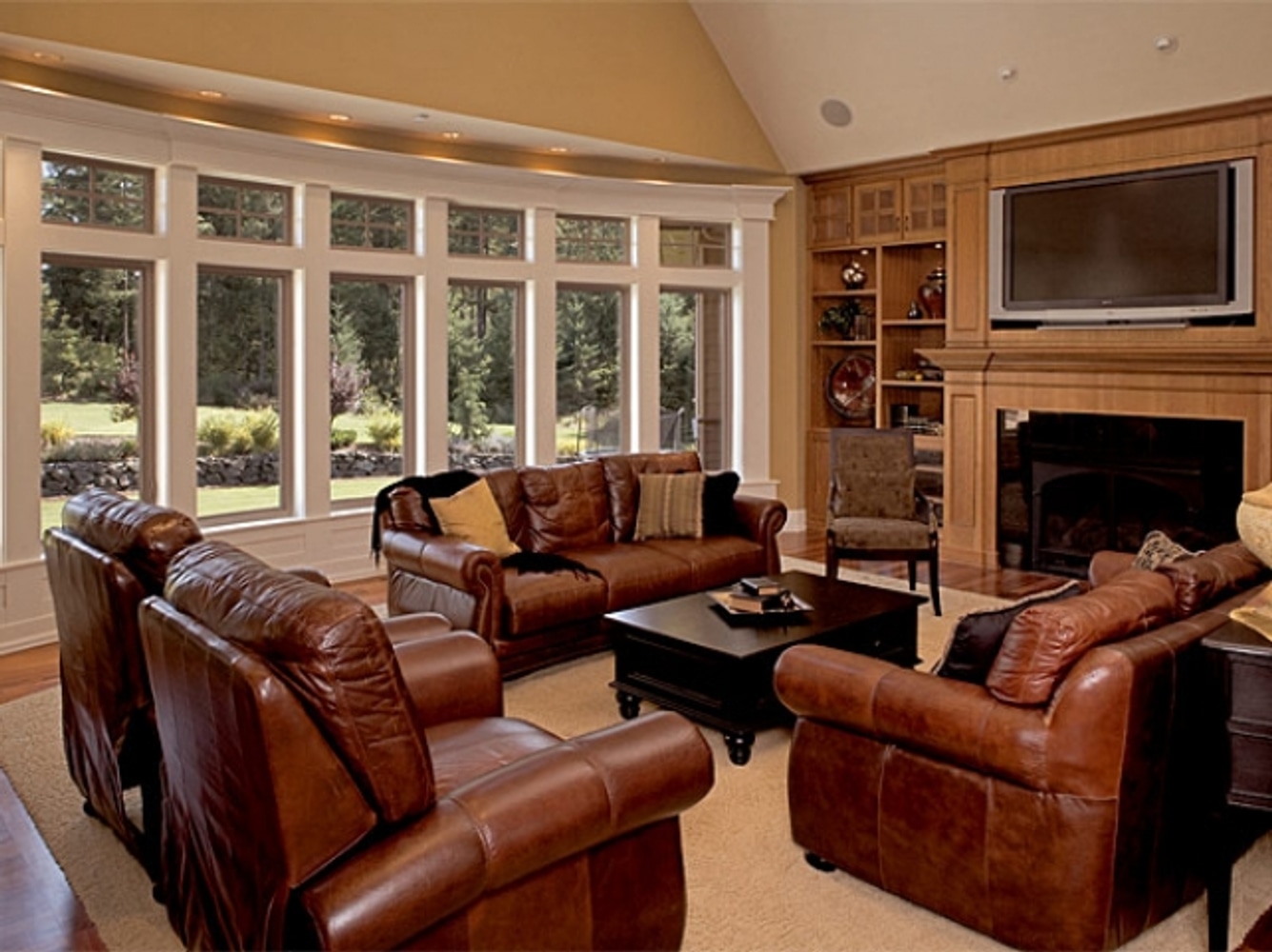 Living room windows and doors