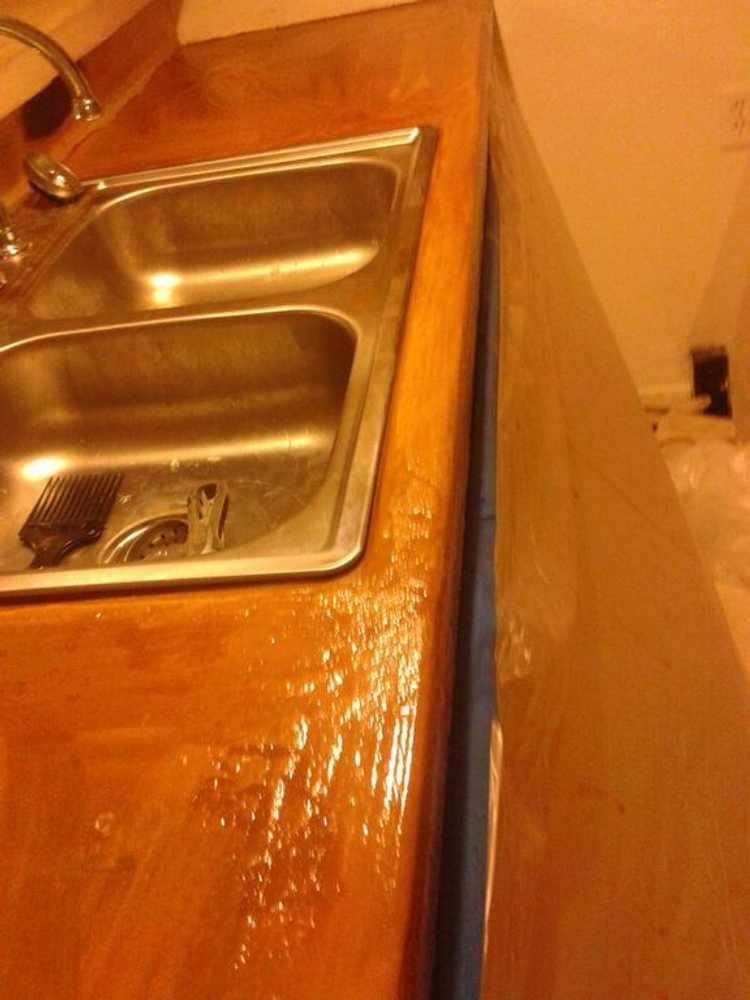 Concrete Countertop that we built, and Stained (Before and After)