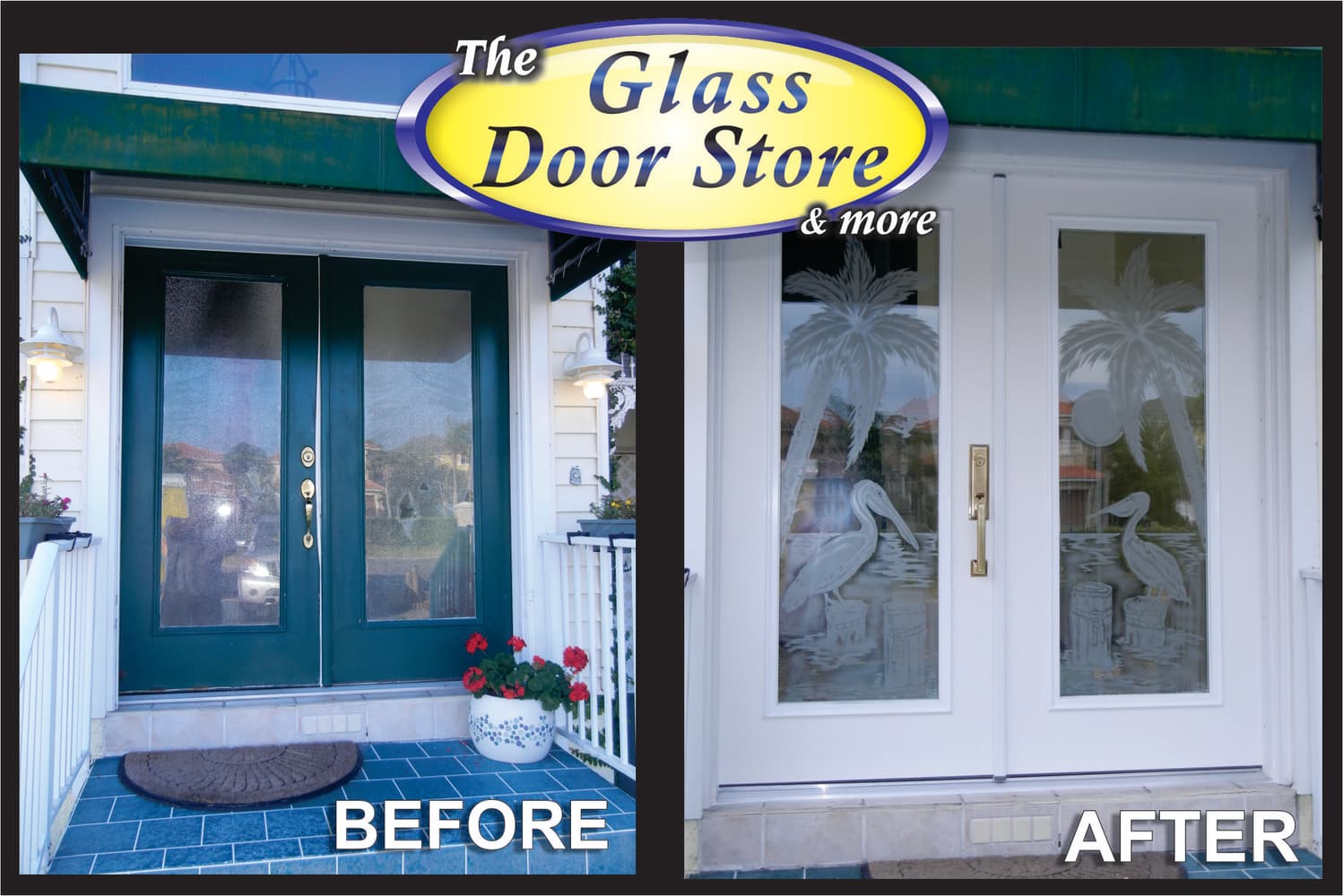 Etched or Sandblast glass for exterior or interior doors 