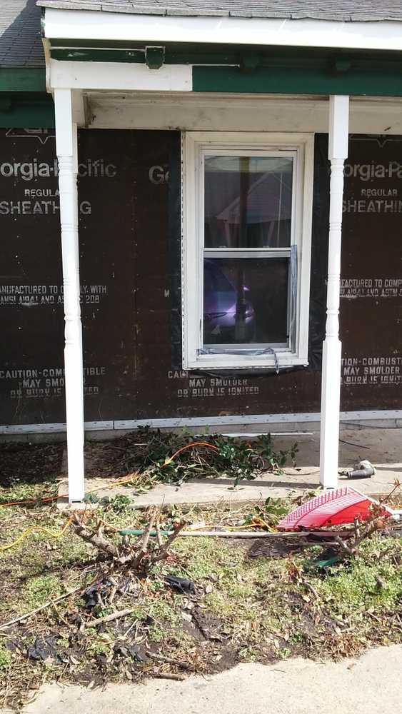 John's vinyl siding and shutter replacement job. Front porch posts replacement and rotted wood replacement and Repairs.