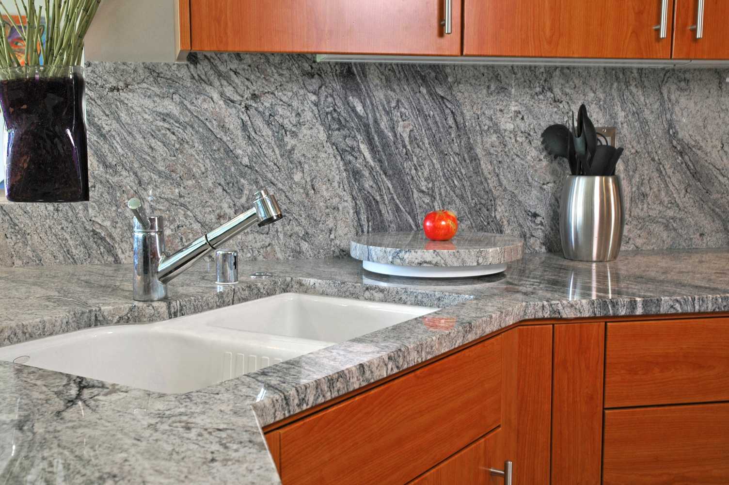 Kitchen granite counters with 1 1/2