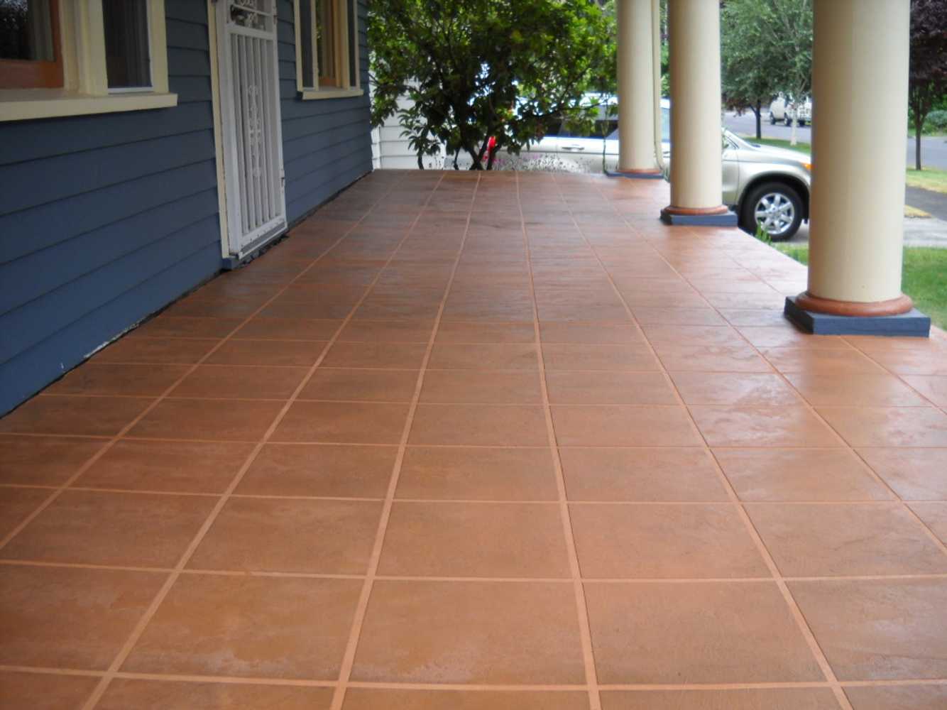 Icoat Concrete exterior flooring overlay system.