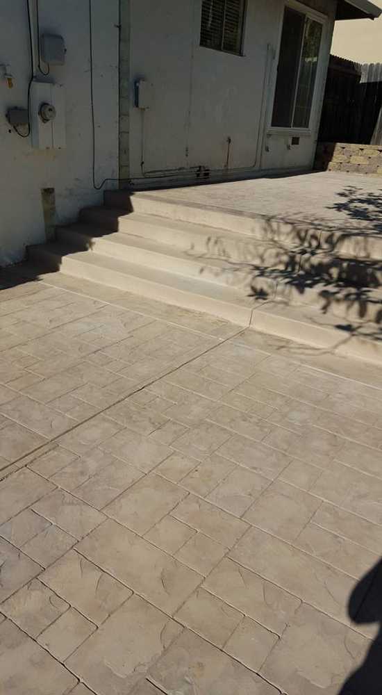 san ramon ave,vallejo. new retaining wall and stamped patio