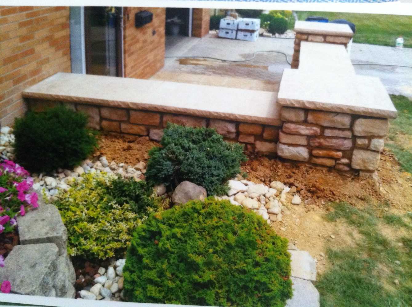 new wall and patio