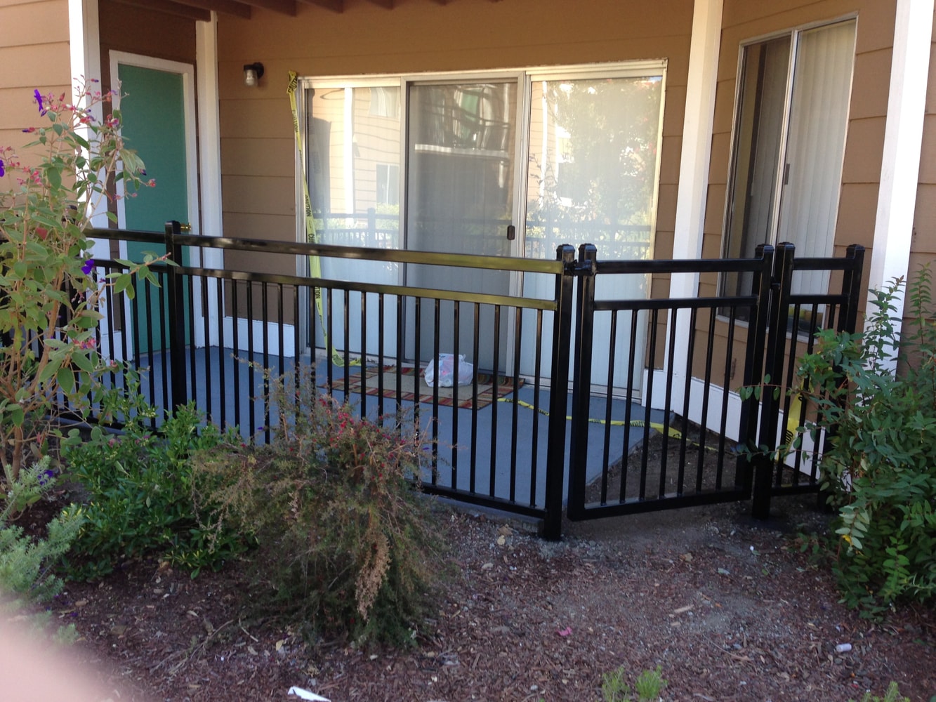 Ornamental iron fences. 