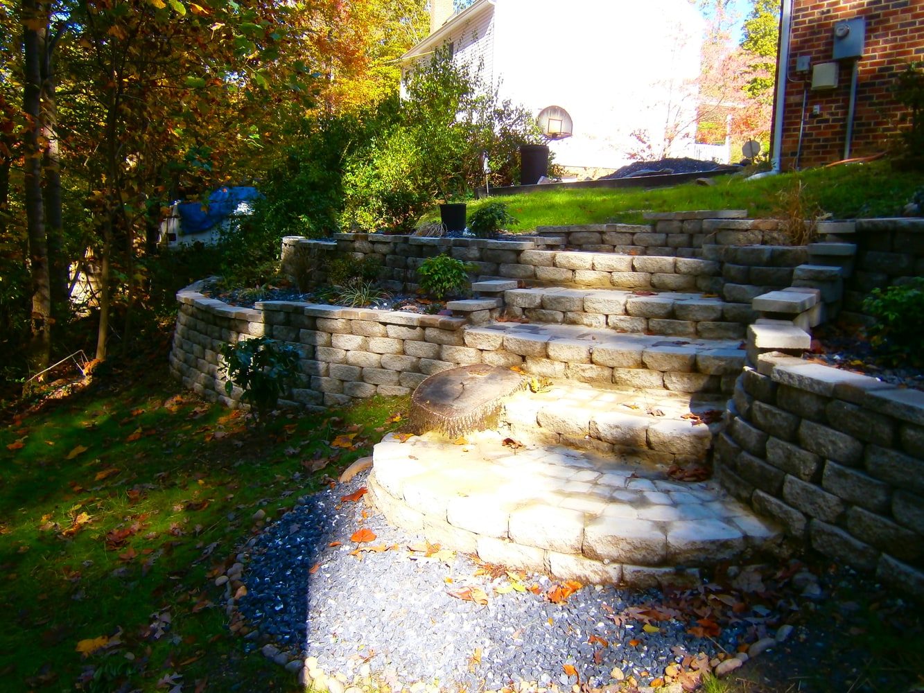 Stone Terraced Retaining Walls
