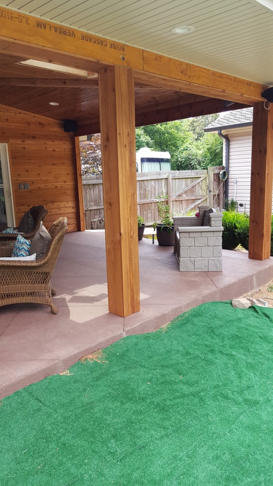 Covered Patio with Outdoor Kitchen and Fireplace (48' by 20')