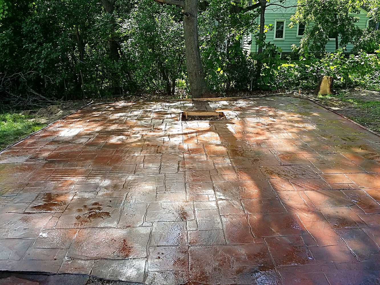 Concrete stamped and colored