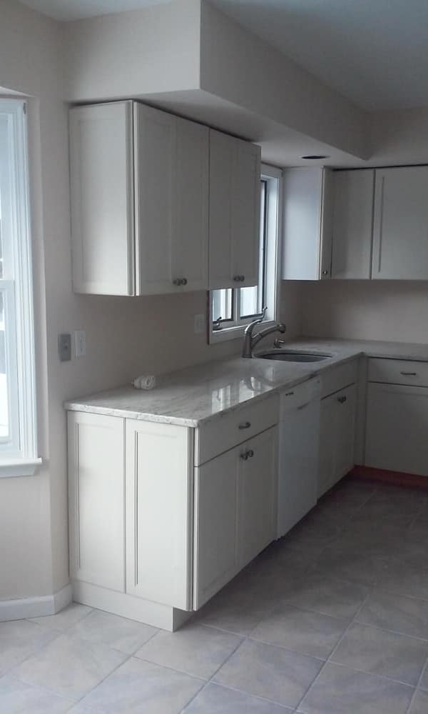 Kitchen remodel after water damage.