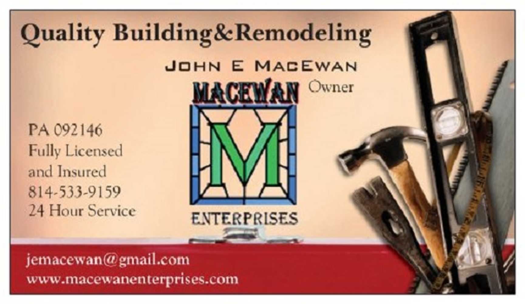 MacEwan Enterprises Roof Work