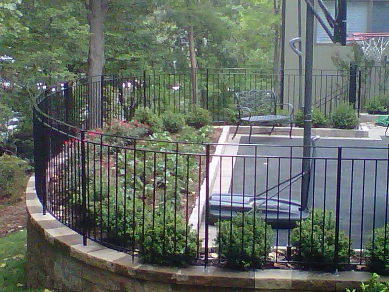 Ornamental Rails on Custom Steps and Wall