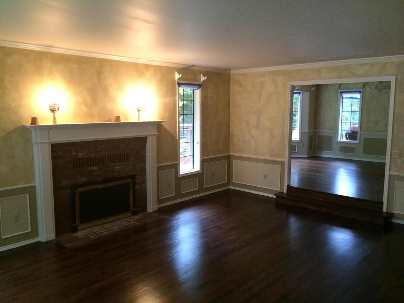 Interior before and after