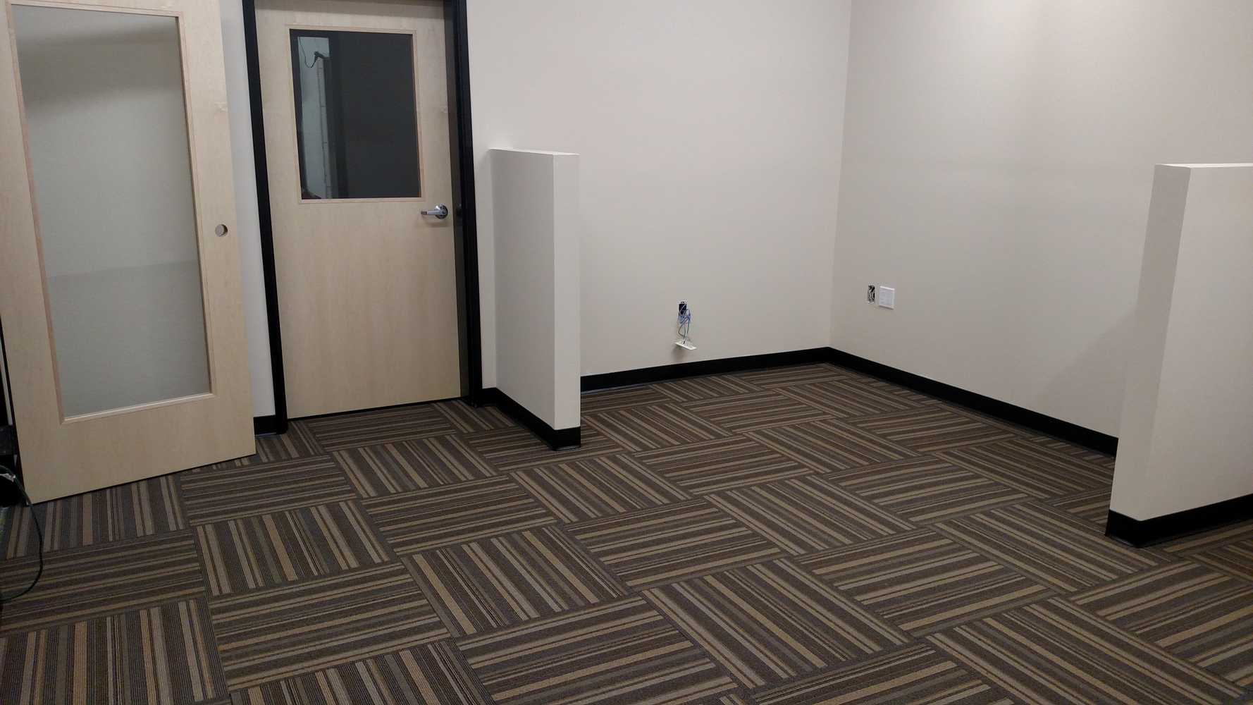 Commercial carpet tile installation