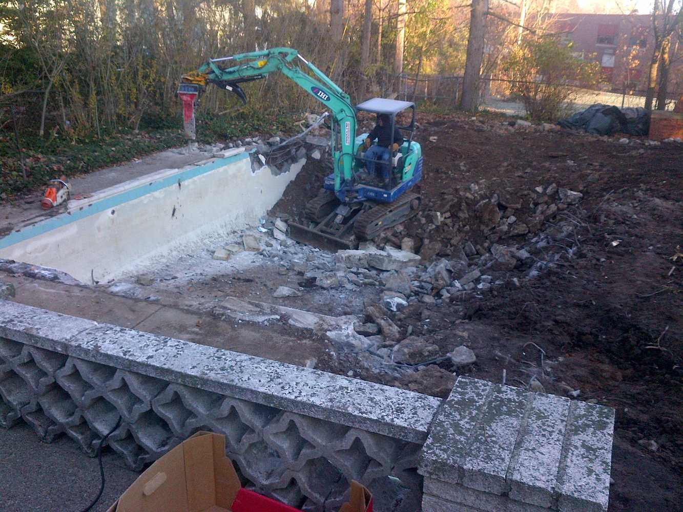 D & A General Services Inground Pool Demolition & Leveling Sod 