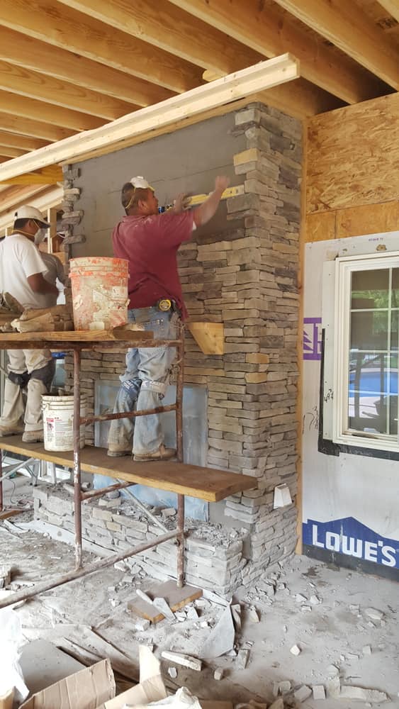 Covered Patio with Outdoor Kitchen and Fireplace (48' by 20')