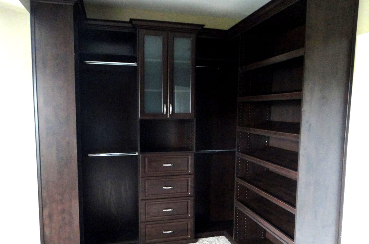 Dark Brown Custom Reach In Closet