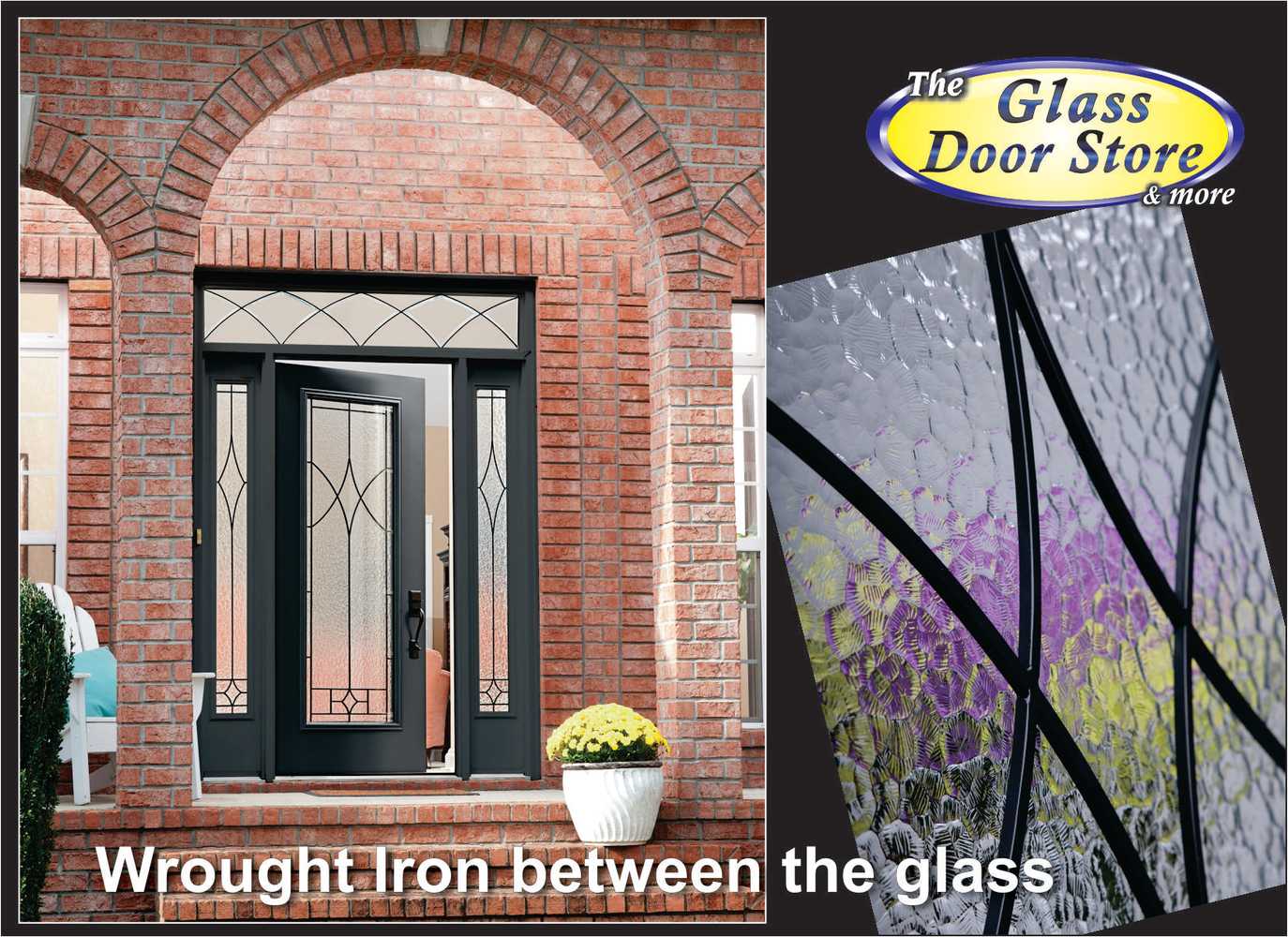 Wrought Iron glass doors for fiberglass exterior doors