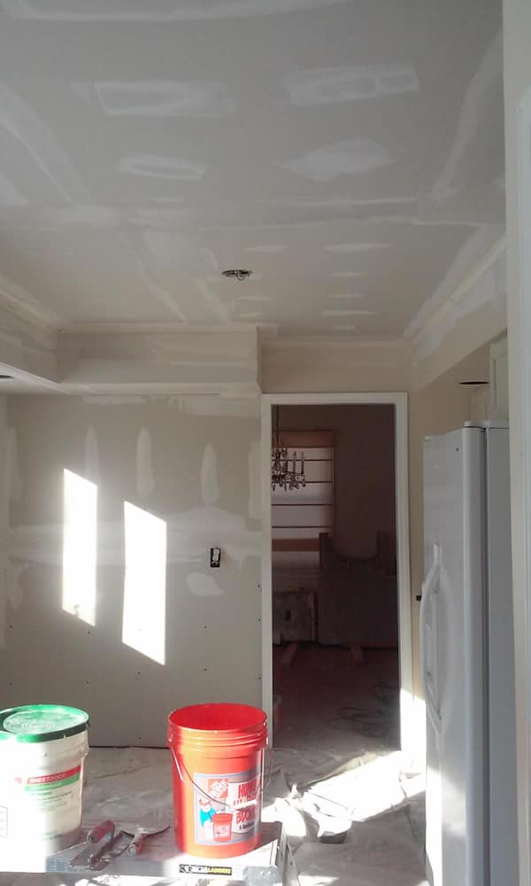 Kitchen remodel after water damage.