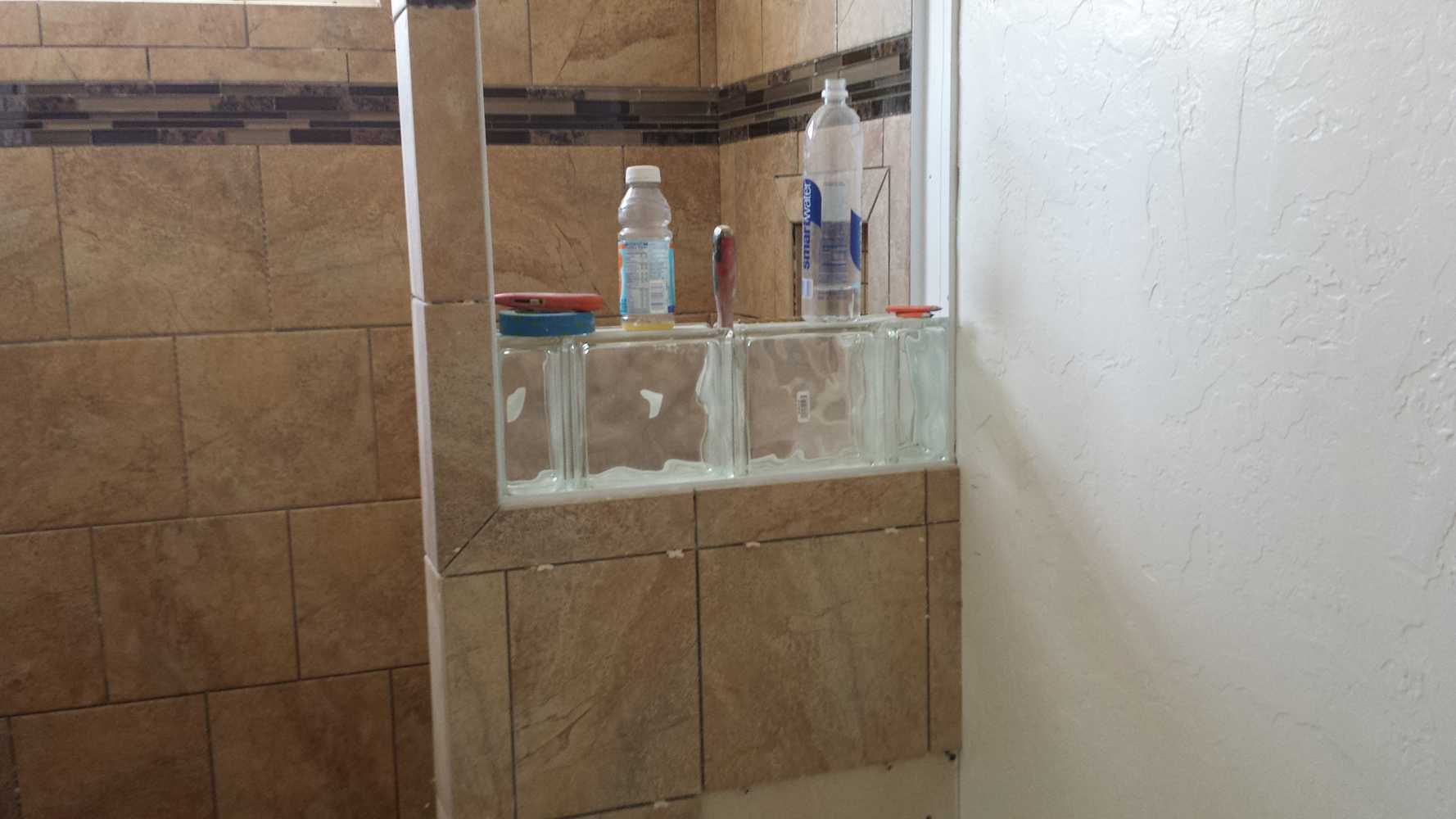 Oversize Stall Shower Glass Block