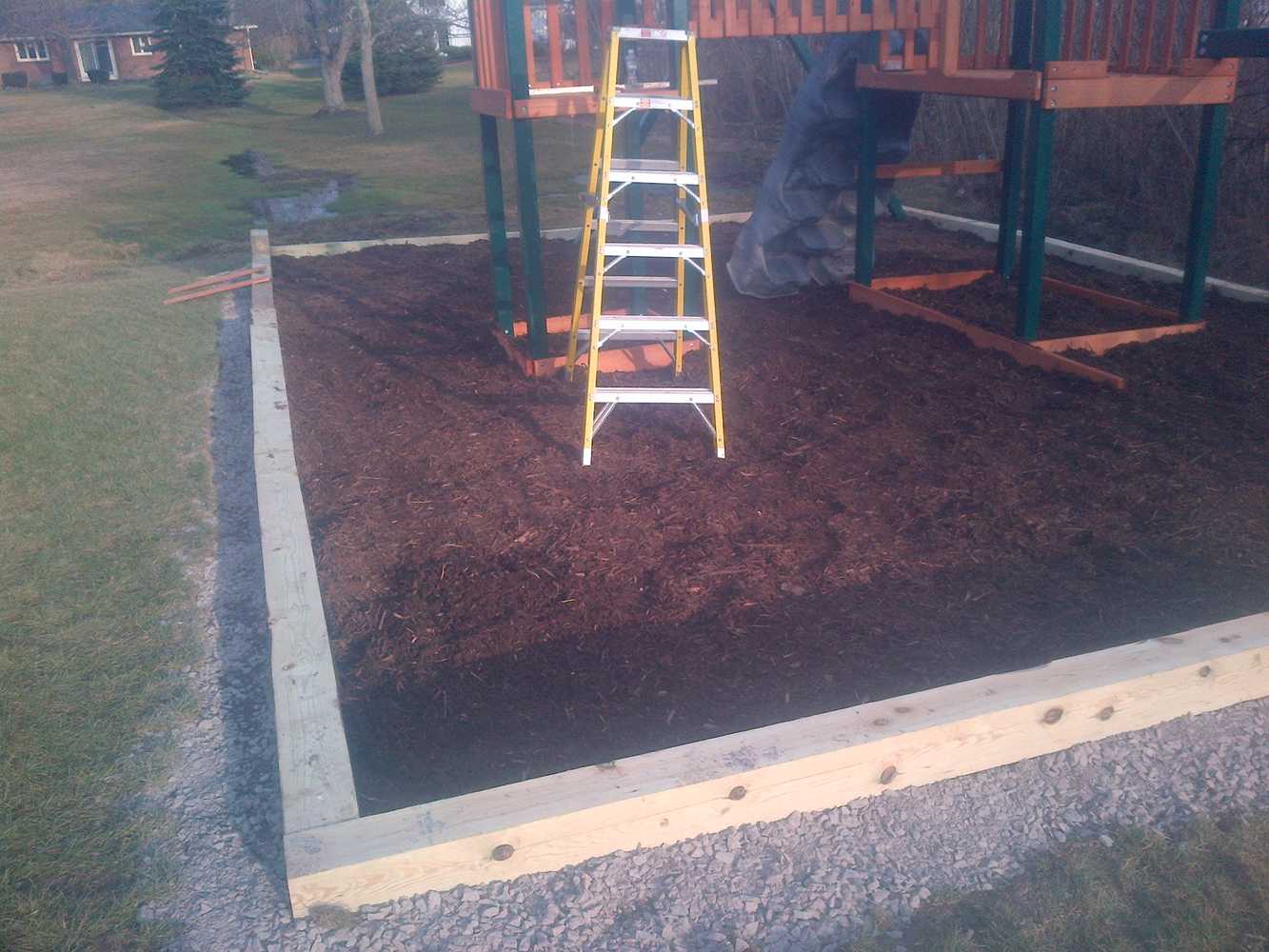 Playground installation ( Leveling & Grading & Building support for play area)