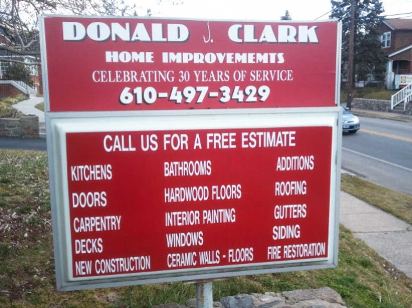 Donald J. Clarks Job Sign
