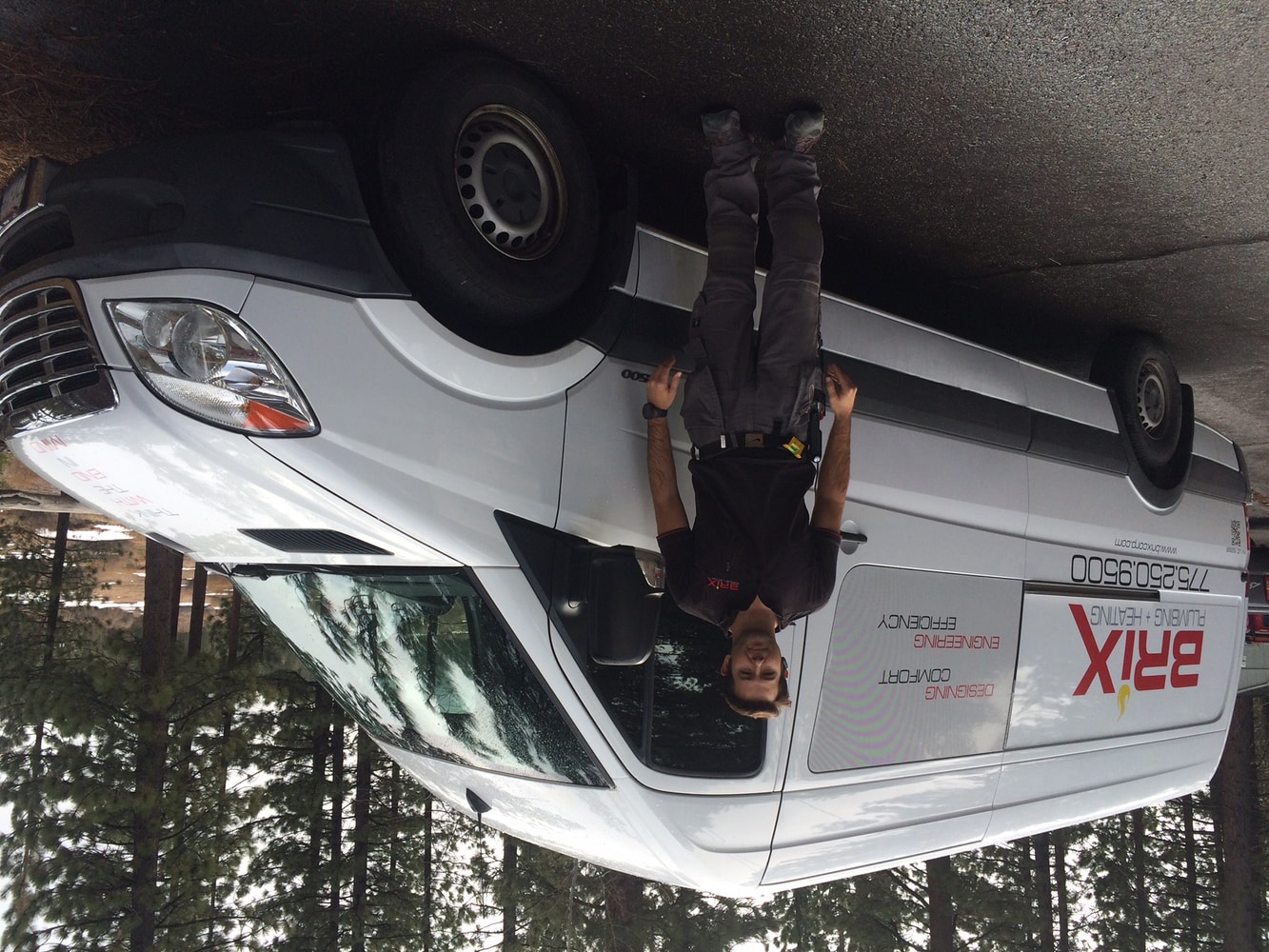 Service vehicle with Technician