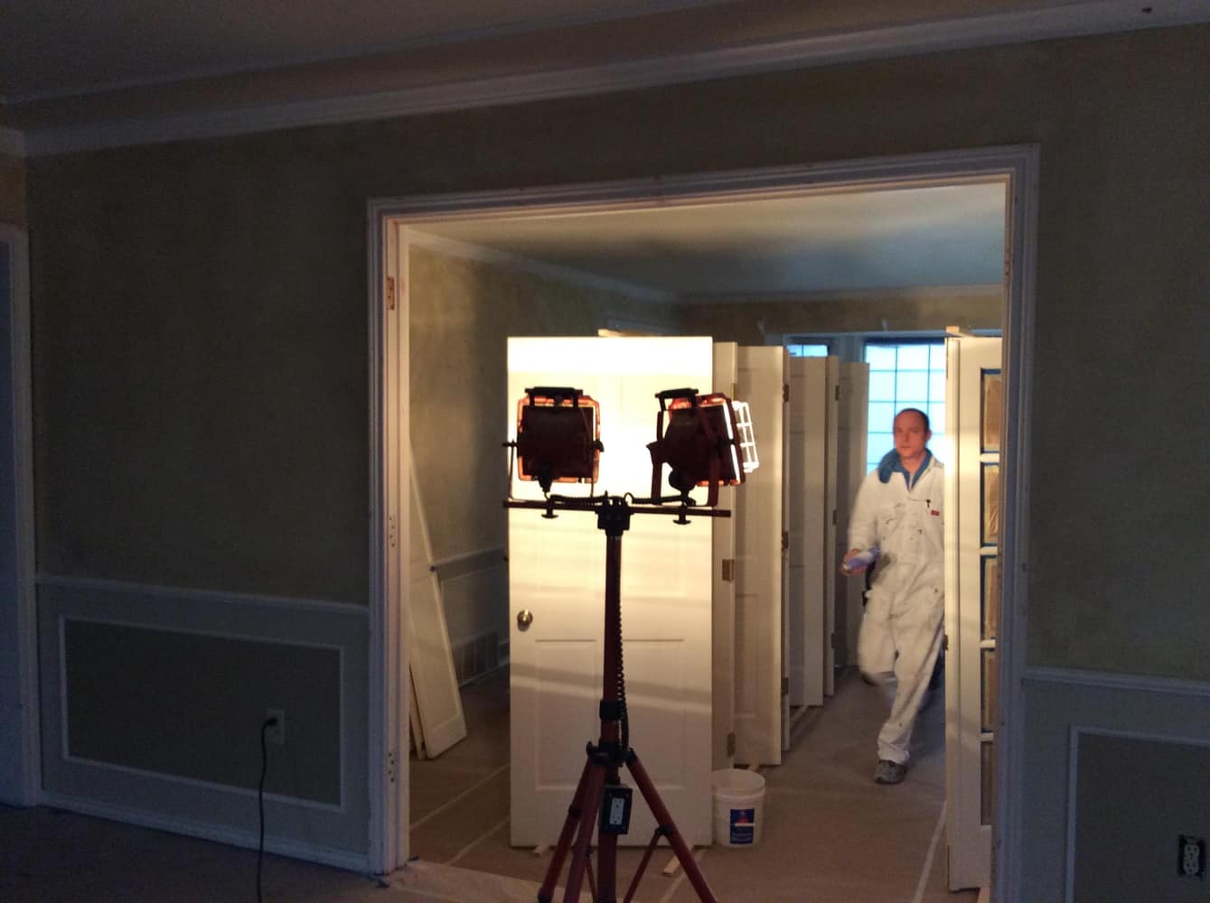 Interior before and after