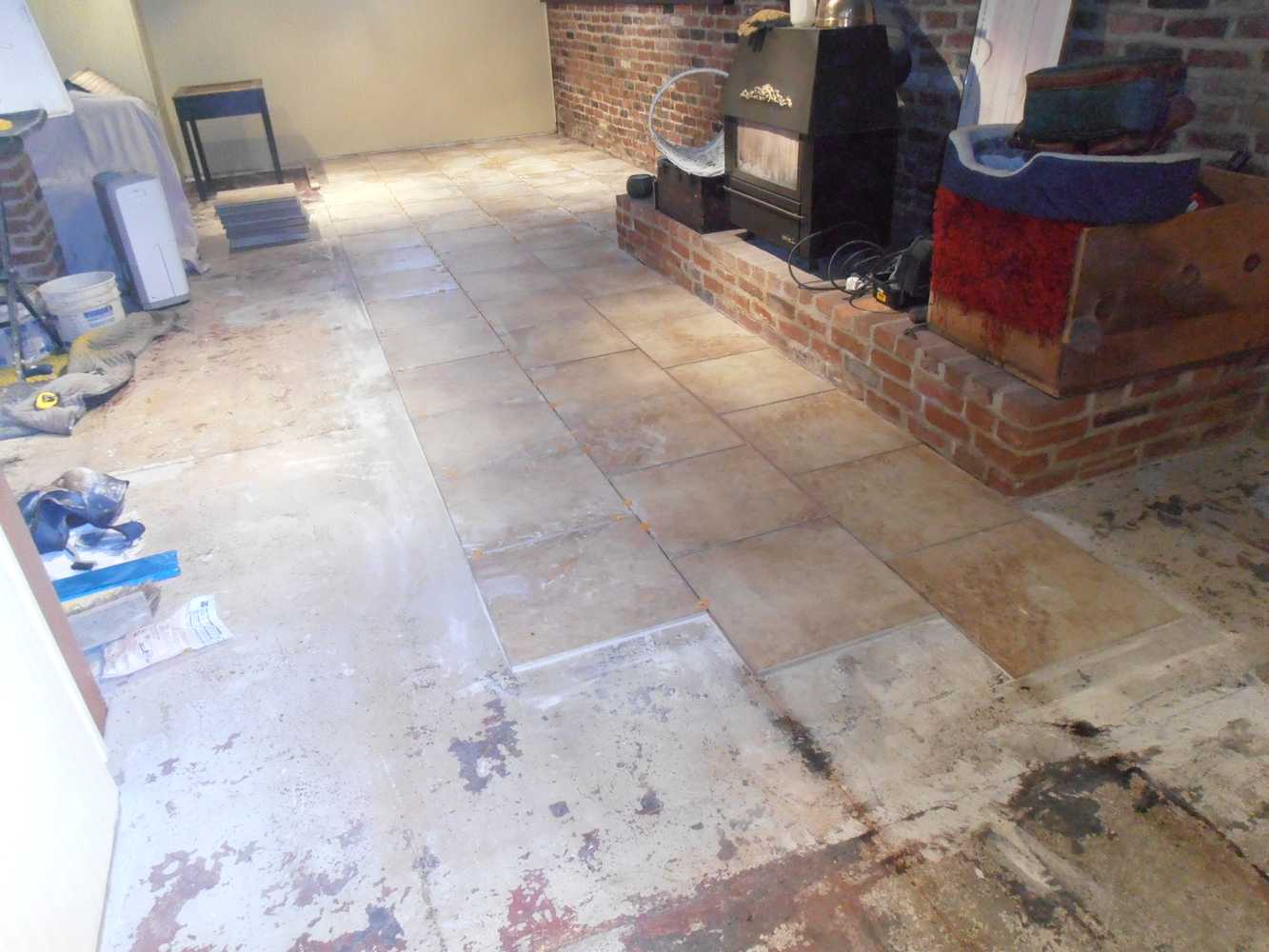 Basement tile floor 600 sq. ft. 18X18
