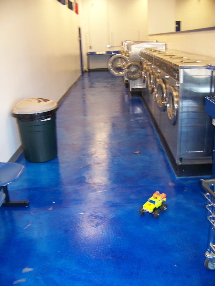 Icoat concrete interior flooring overlay system.