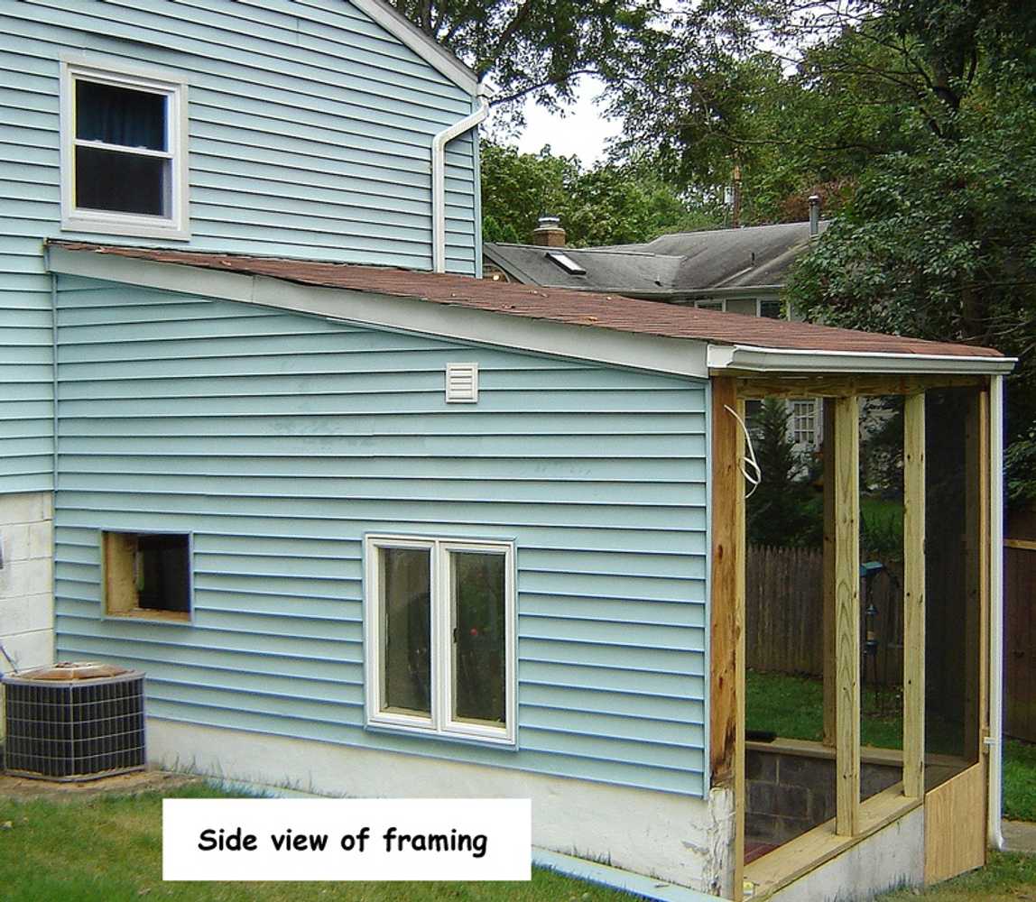 Remodel of glass panel porch to screened-in wood porch