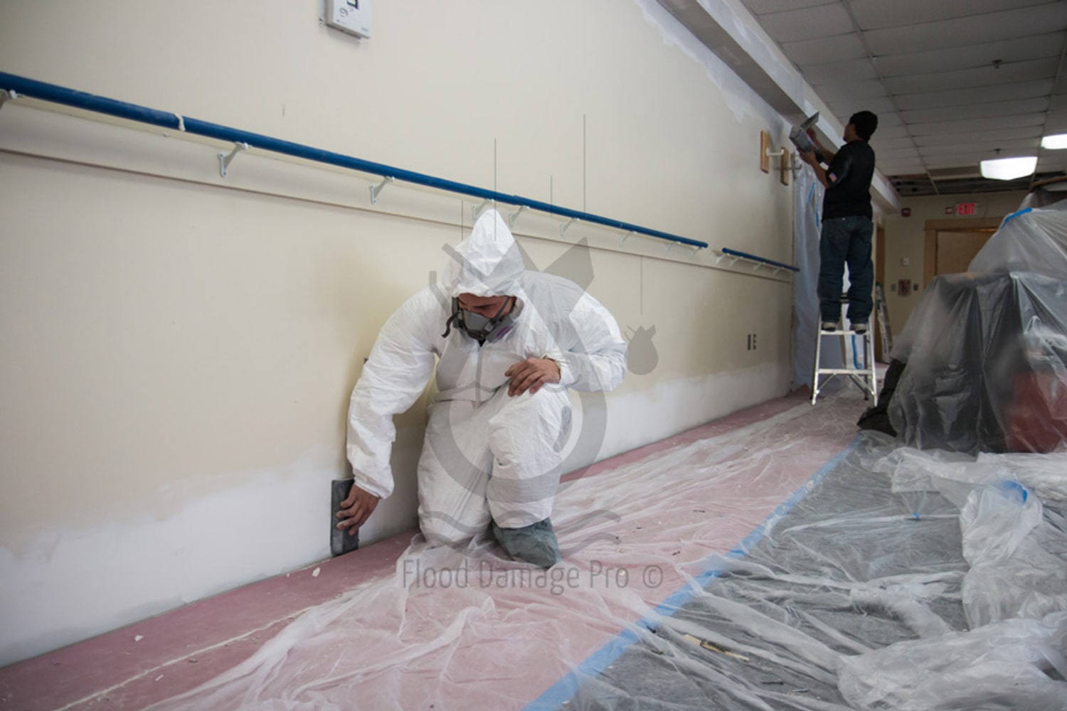 Water damage restoration at a retirement center project