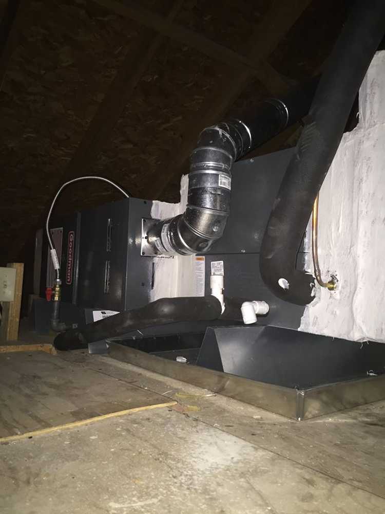 System Installation with Air Handler in the Attic.