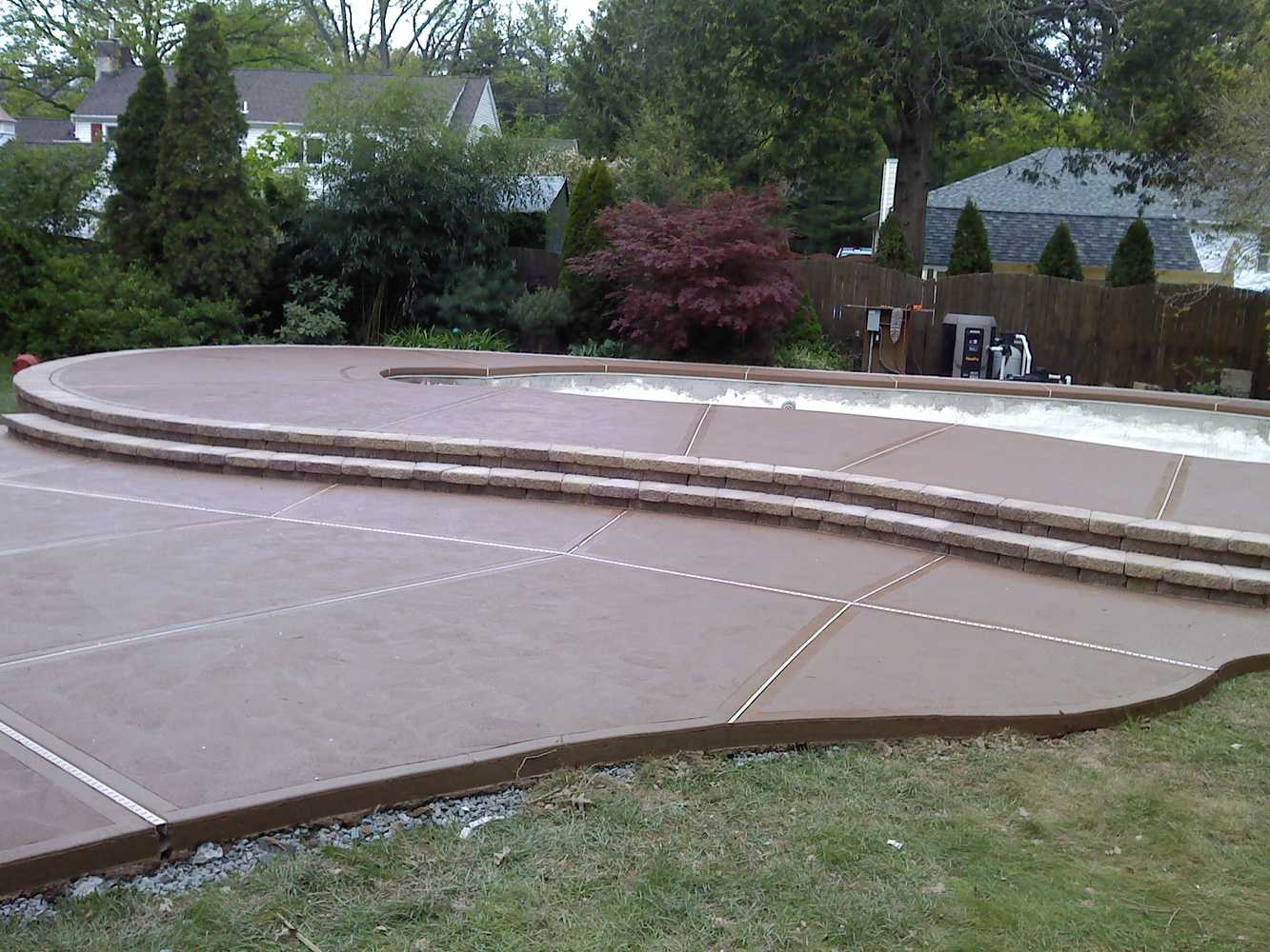 Installation of concrete Patios around of In-ground swimming Pools.