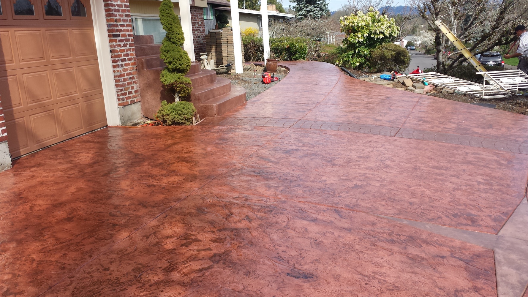 STAMPED CONCRETE DRIVEWAY