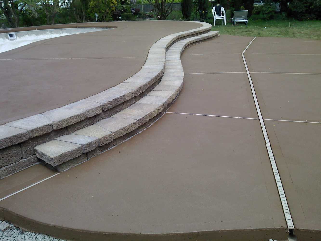 Installation of concrete Patios around of In-ground swimming Pools.