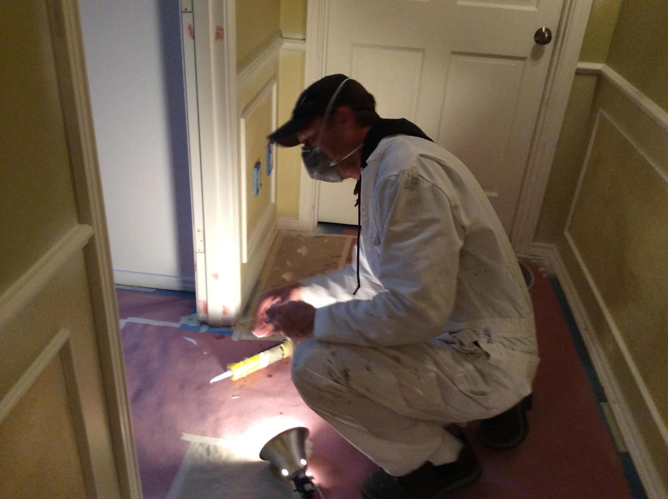 Interior before and after