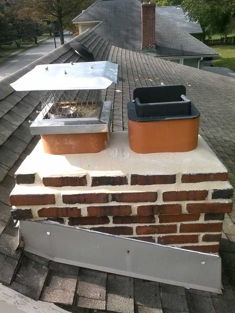 Brick Pointing - Top-Sealing Damper - New Flue Tiles - Cap - Crown