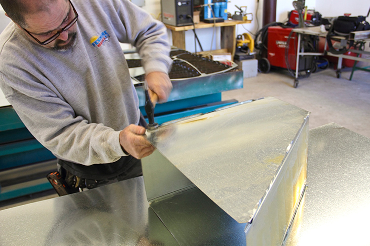 At the shop with Lou Fesmire